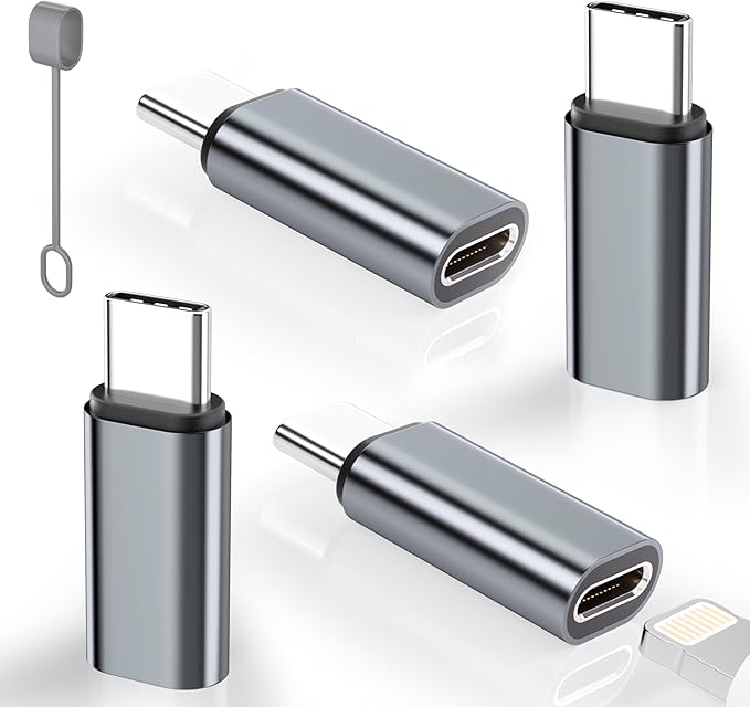 4 Pack Lightning to USB C Adapter for iPhone 15