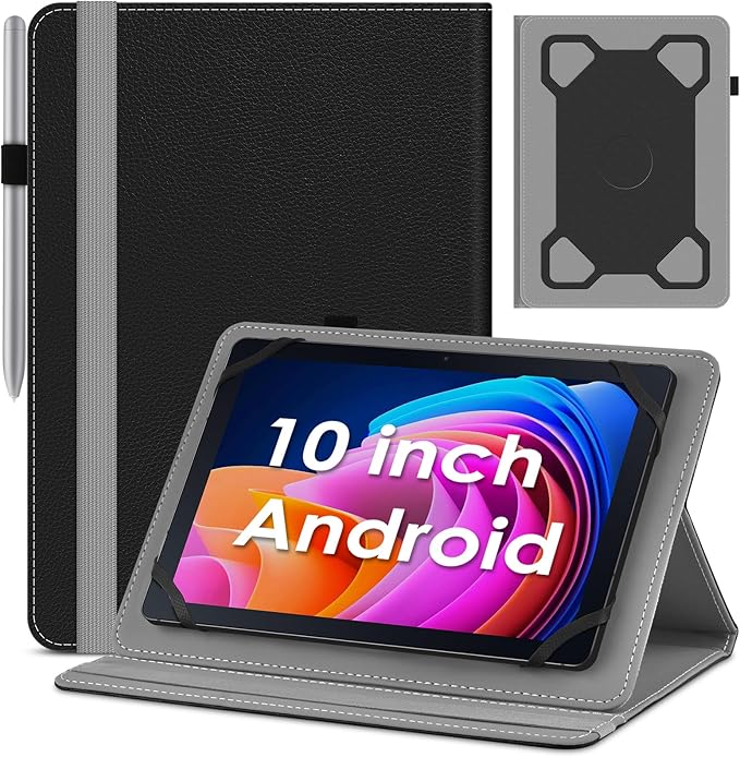 DETUOSI Universal 10 Inch Tablet Case,10.1 Inch Android Tablet Case, Protective Folio