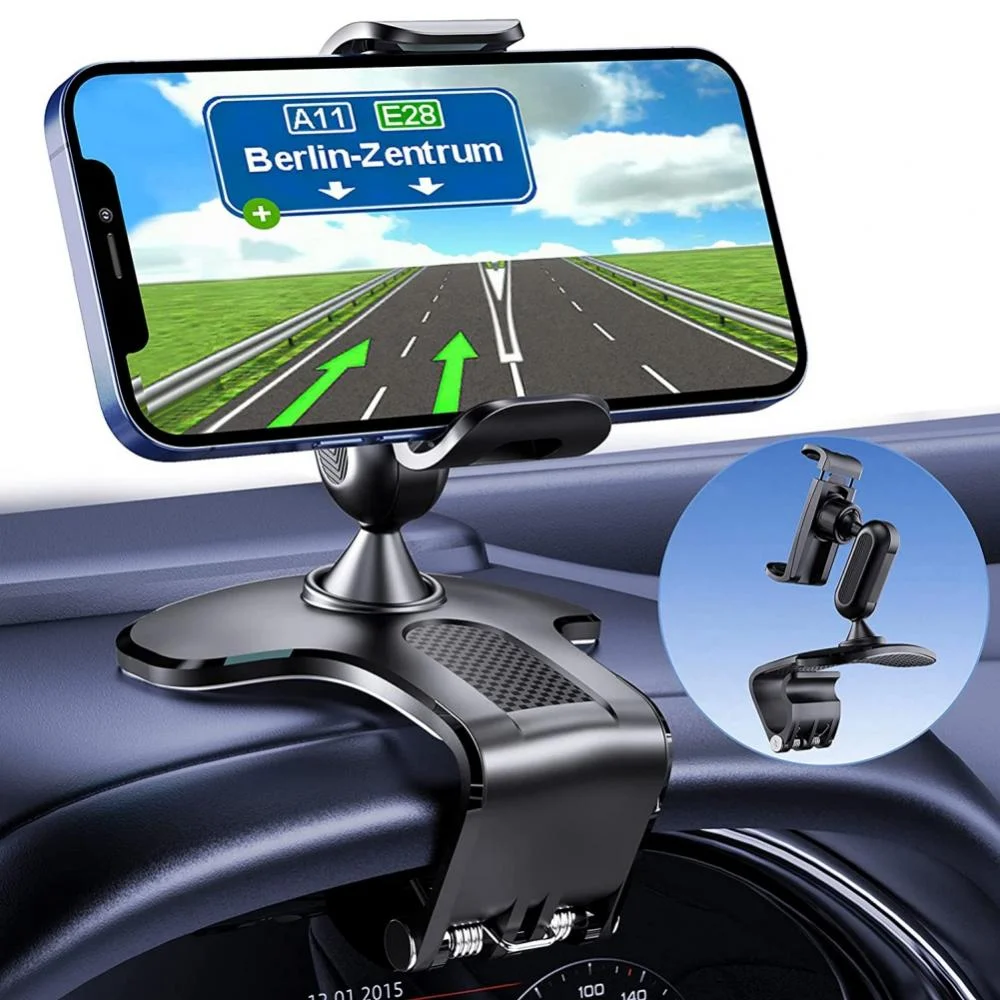 GJX Universal Car Phone Holder Mount 360 Degree Rotation Dashboard Cell Phone Holder