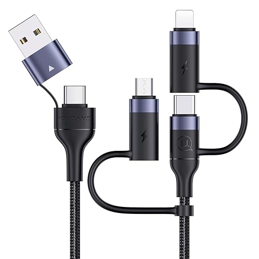 PD 60W USB C Multi Fast Charging Cable Nylon Braided Cord 5-in-1 3A USB