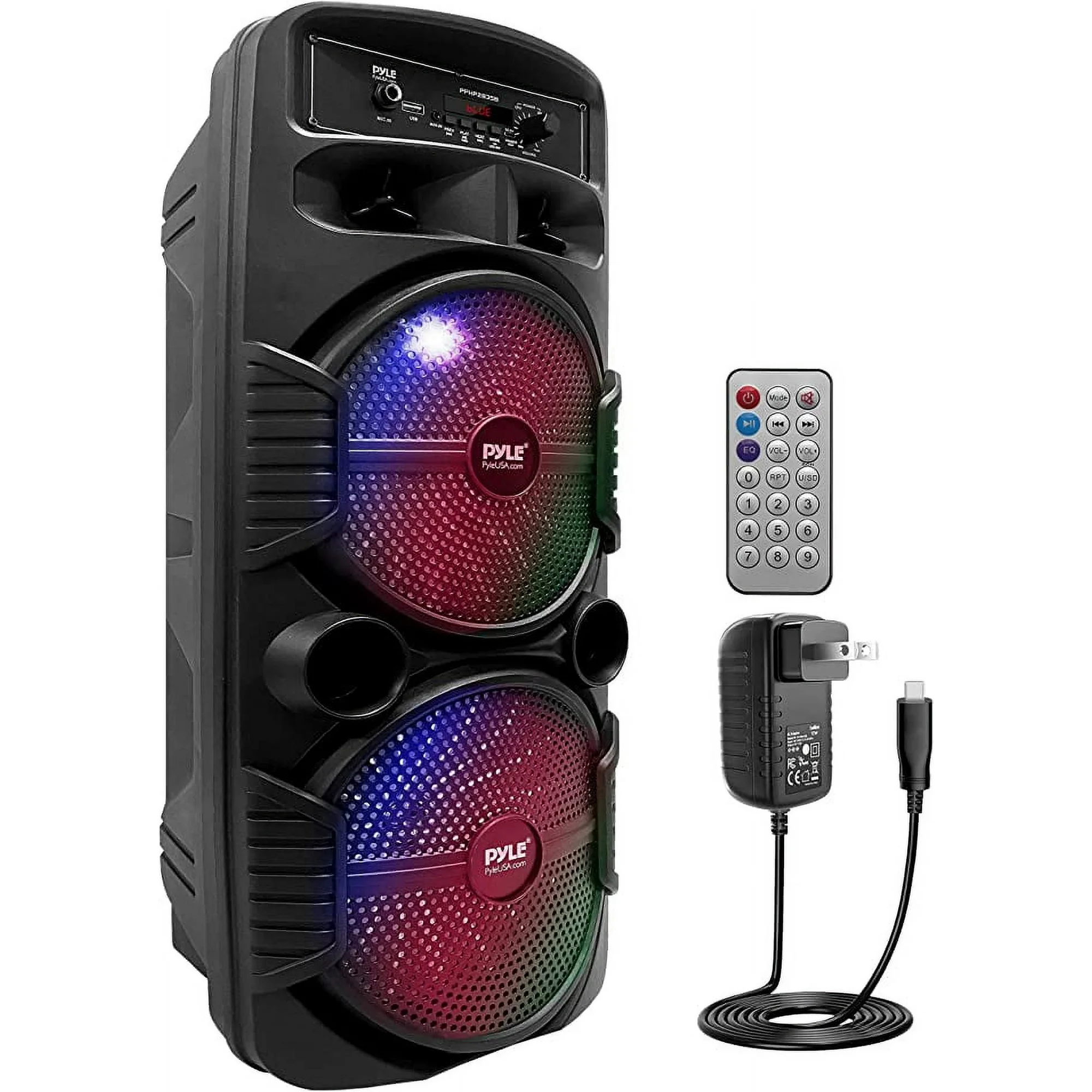 Pyle Portable Bluetooth PA Speaker - 600W Rechargeable Outdoor Bluetooth Speaker Portable PA System