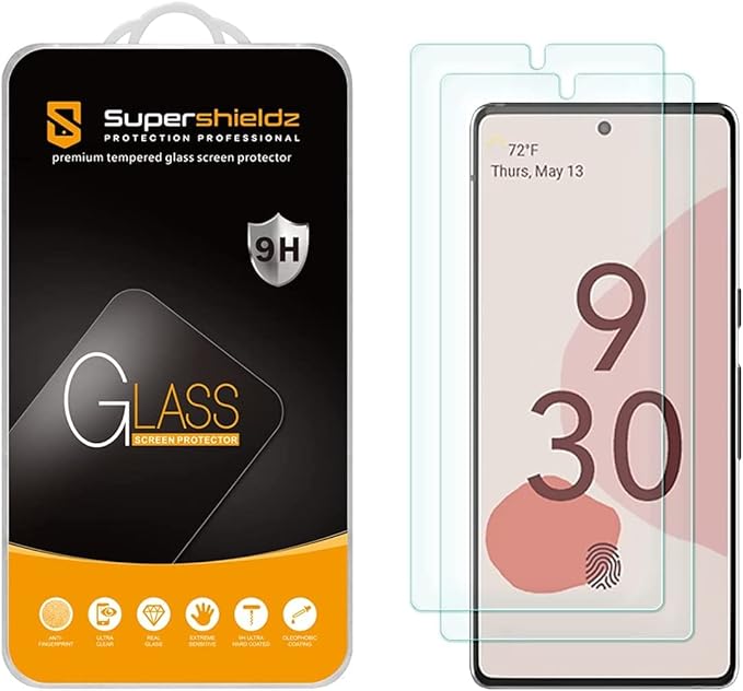 Supershieldz (2 Pack) Designed for Google Pixel 6 Tempered Glass Screen Protector